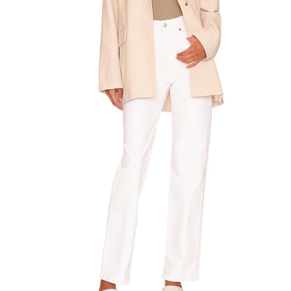Nwot Re/Done Orginals 90s High Rise Loose In White Size 26